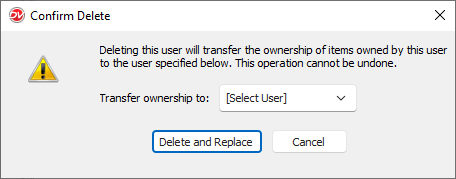 Delete User Confirmation