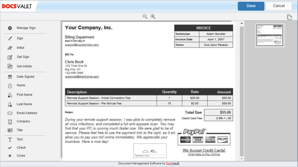 Digital Signature Web Interface