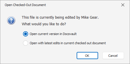 Open Checked-Out Documents