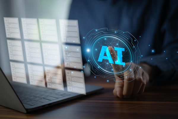 AI-powered document capture concept showing intelligent metadata extraction from business documents for improved document management.