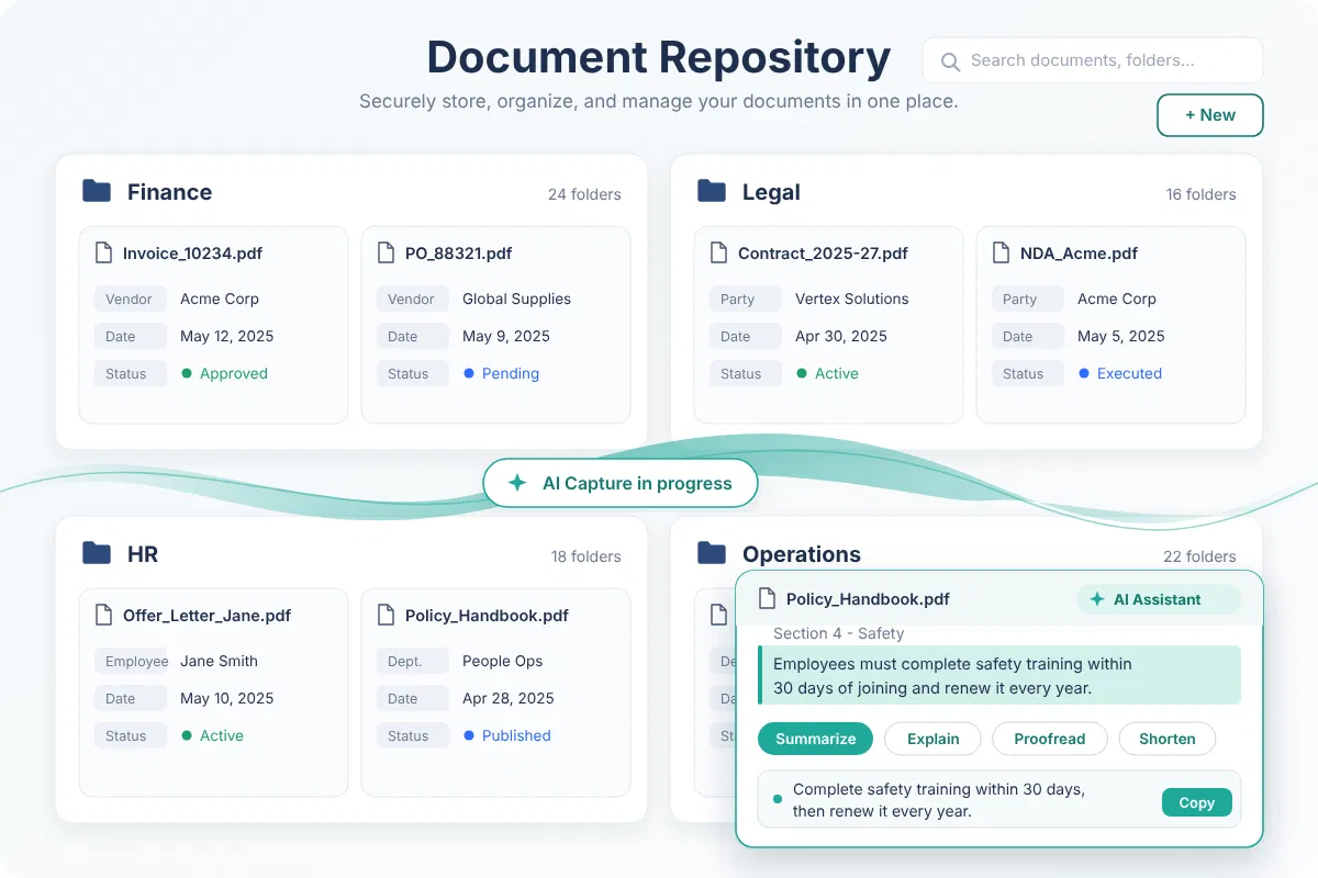 Docsvault DocAI add-on (AI Capture & AI Assistant)